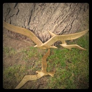 Vintage brass Bird wall decor